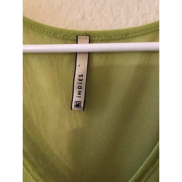 Lime Green Sheer Slip Dress Size Small - Picture 2 of 2